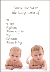 Twins Baby Shower Invitation