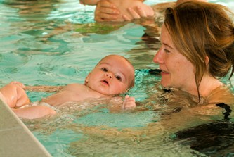 Baby Swimming With Mum