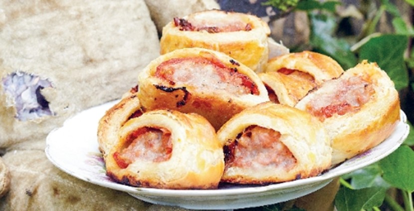 Sausage and Squished Tomato Rolls