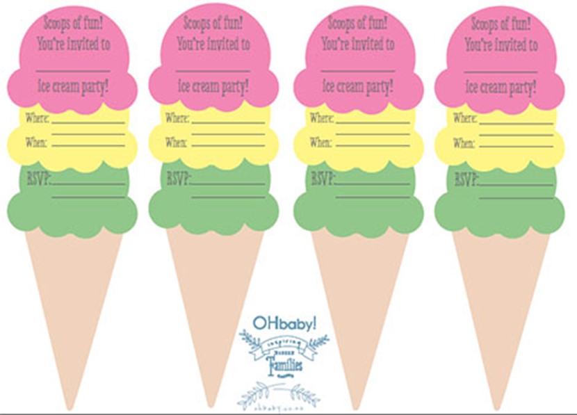 Ice Cream Invites & Bunting