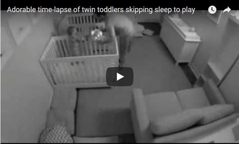 Time-lapse of twin toddlers playing instead of sleeping