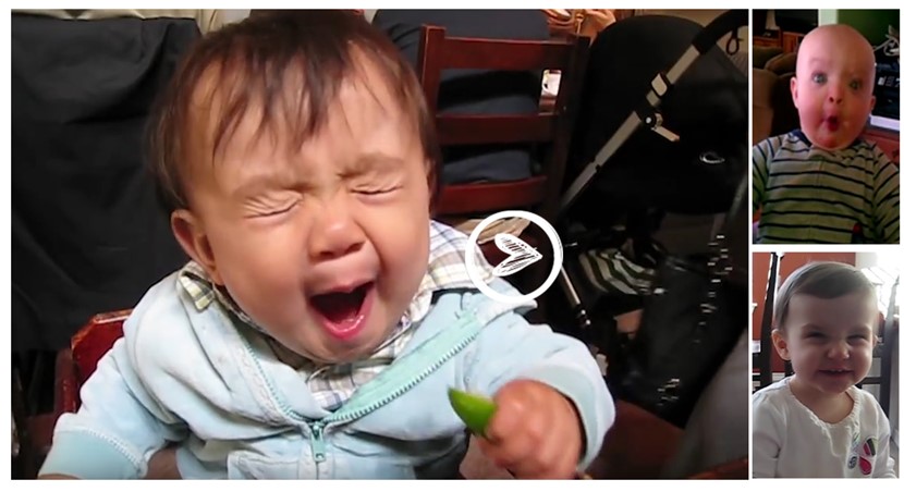 Babies' funny reactions to tasting sour foods for the first time