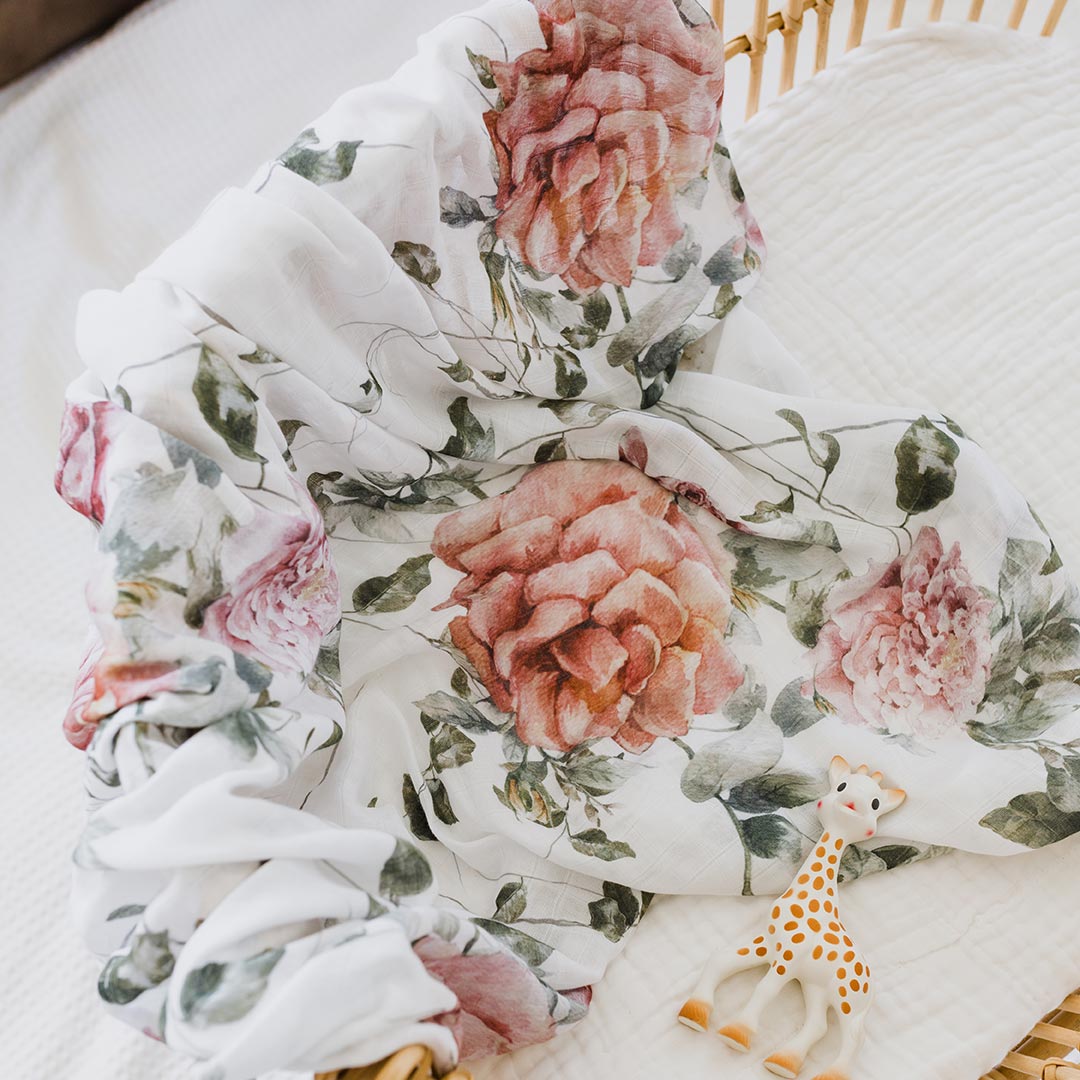 floral muslin wrap