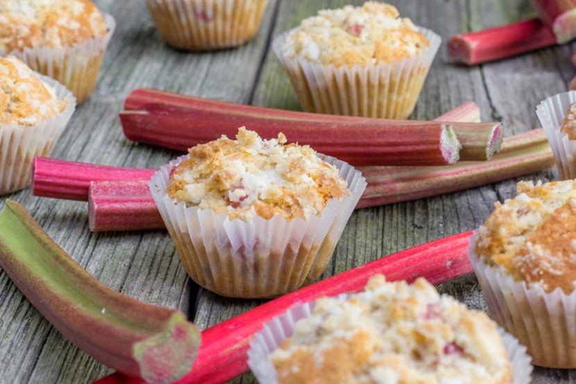 Coconut rhubarb muffins