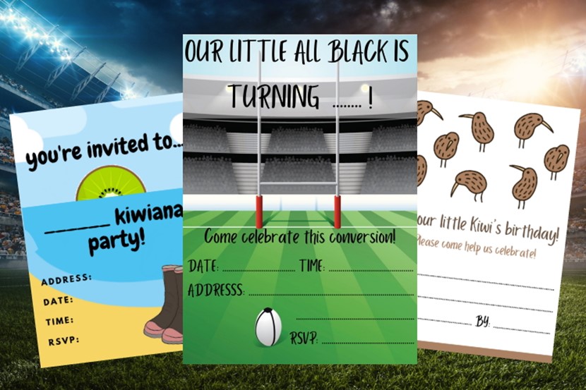 Kiwiana party invitations