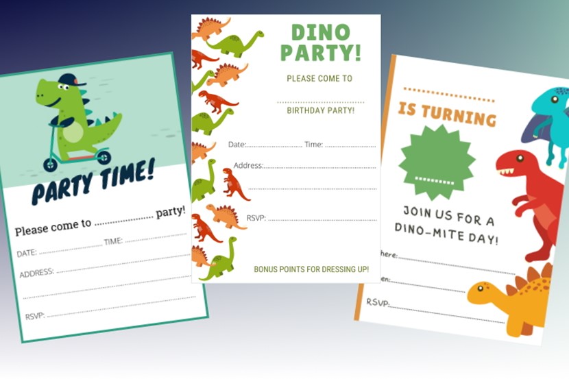 Dinosaur invitations