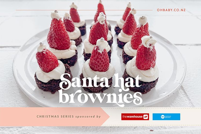 Santa hat brownies